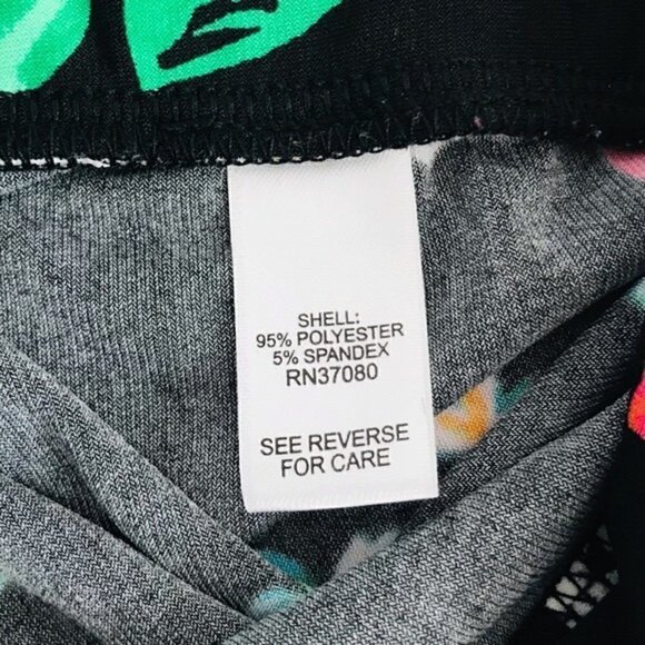 Versona High Waist Straight Wide Leg Tropical Floral Hibiscus Pants - Picture 9 of 9